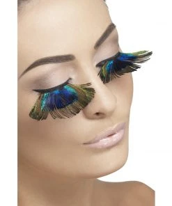 Smiffy's Fever False Eyelashes - Peacock Feathers