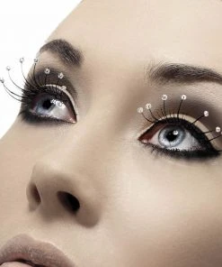 Smiffy's Fever False Eyelashes - Black With Clear Droplets