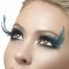 Smiffy's Fever False Eyelashes - Black With Teal Feather Plumes 1 Smiffy's Fever False Eyelashes - Black With Teal Feather Plumes