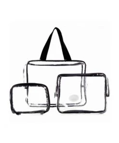 LaRoc 3 Piece Clear PVC Travel Bags