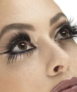 Smiffy's Fever False Top & Bottom Eyelashes - Winged Black False Eyelashes
