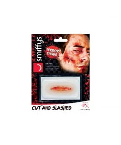Smiffy's Make-up FX Hyper-Realistic Water Transfer Wound - Cut & Slashed Prosthetics