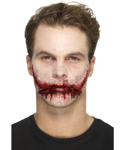 Smiffy's Prosthetics Make-up FX Stitched Smile - Latex Prosthetic