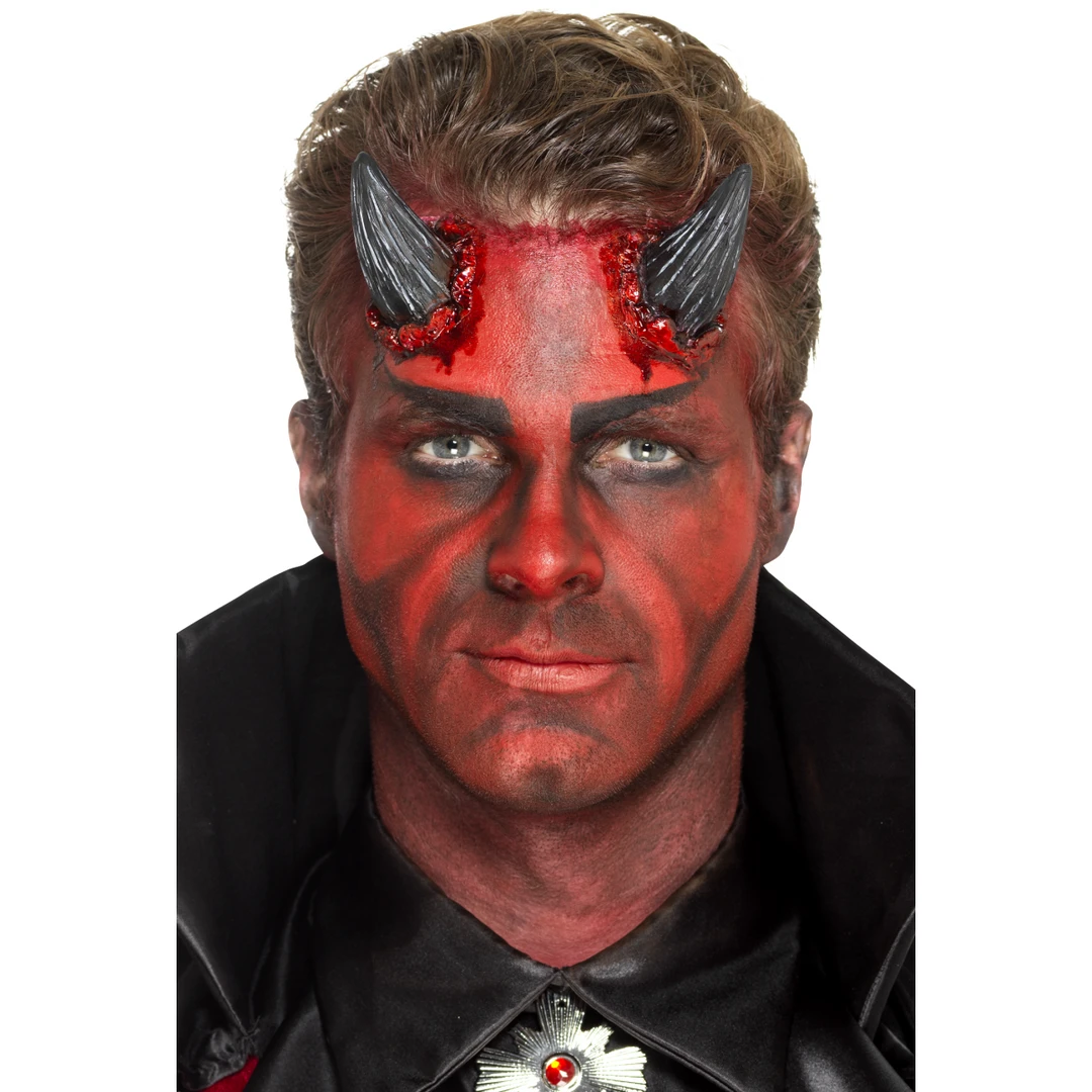 Smiffy's Make-up FX Realistic Black Devil Horns - Latex Prosthetics 4 Smiffy's Make-up FX Realistic Black Devil Horns - Latex Prosthetics