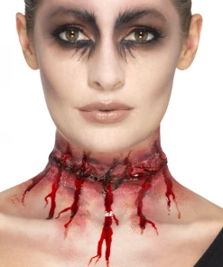 Smiffy's Make-up FX Stitched Neck Scar - Latex Prosthetic Prosthetics