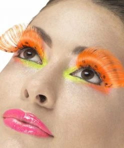 Smiffy's Fever False Eyelashes - Polka Dot Neon Orange