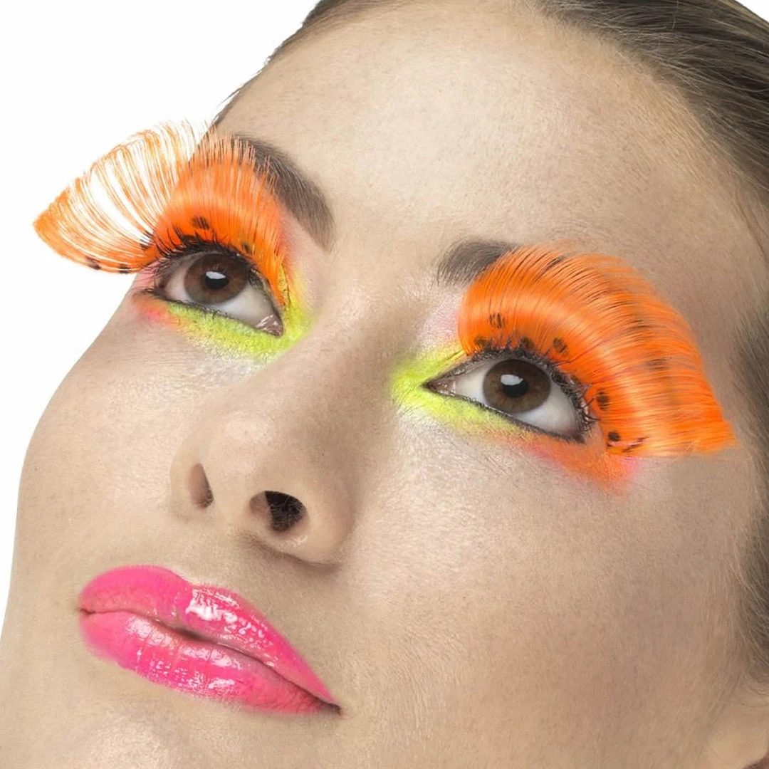 Smiffy's Fever False Eyelashes - Polka Dot Neon Orange 3 Smiffy's Fever False Eyelashes - Polka Dot Neon Orange