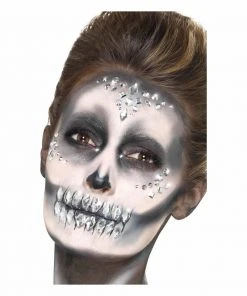 Smiffy's Glitter Make-up FX 100 Self-adhesive Face Gems - Silver/Clear