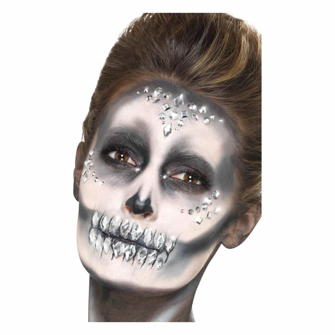 Smiffy's Glitter Make-up FX 100 Self-adhesive Face Gems - Silver/Clear 4 Smiffy's Glitter Make-up FX 100 Self-adhesive Face Gems - Silver/Clear