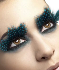 Smiffy's Fever False Eyelashes - Aqua Dot Large Feathered