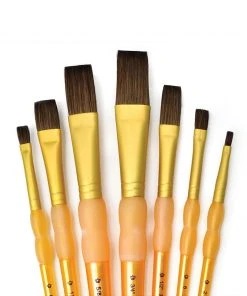 Royal & Langnickel Crafters Choice 7 Piece Camel Hair Flat Brush Set