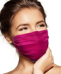 Pebbles Of Leeds Pebbles Handmade Pleated Cotton Face Mask - Magenta Pink