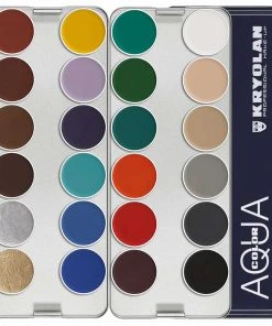 Kryolan AQUACOLOR 24 Palette - Face & Body Paint - K