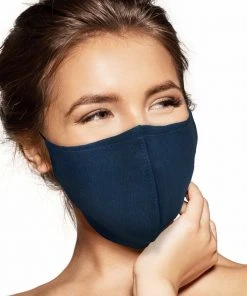 Pebbles Of Leeds Face Masks Pebbles Handmade Contoured Cotton Face Mask - Navy Blue