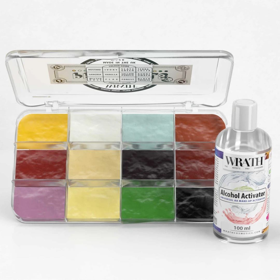 WRATH AA WRATH Alcohol Activated Make-up 12 Palette With Activator - Principals FX Colour Palettes 3 WRATH AA WRATH Alcohol Activated Make-up 12 Palette With Activator - Principals FX Colour Palettes