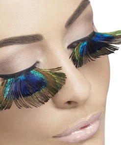 Smiffy's Fever False Eyelashes - Peacock Feathers