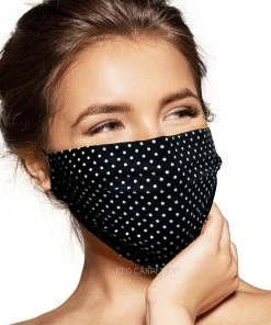 Pebbles Of Leeds Pebbles Handmade Pleated Cotton Face Mask - Polka Dot