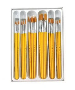Royal & Langnickel Gold Taklon 30 Piece Classroom Value Brush Pack Body Art Brush Sets