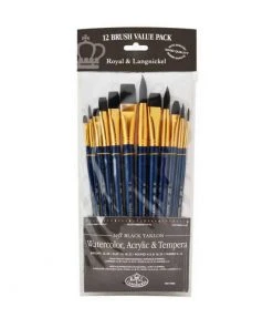 Body Art Brush Sets Royal & Langnickel Black Taklon 12 Piece Brush Set