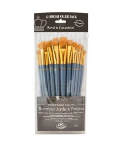 Body Art Brush Sets Royal & Langnickel Gold Taklon 12 Piece Brush Set (1)