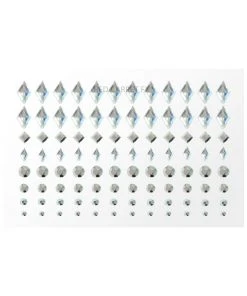 Smiffy's Glitter Make-up FX 100 Self-adhesive Face Gems - Silver/Clear