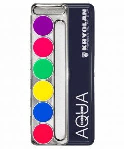 Kryolan AQUACOLOR UV-Dayglow 6 Palette - Face & Body Paint - Basic