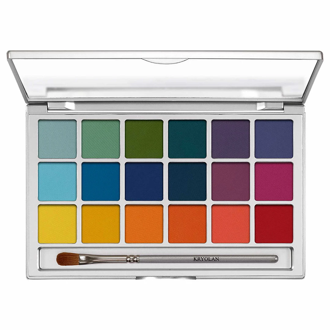 Kryolan Variety Eyeshadow 18 Palette - V2 Brights Eyeshadow Palettes 3 Kryolan Variety Eyeshadow 18 Palette - V2 Brights Eyeshadow Palettes