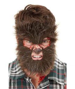 Smiffy's Crepe Hair Make-up FX Werewolf Face Fur
